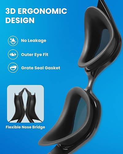 Miniatura 5 de Freela Gafas de natación polarizadas unisex para adultos, protección UV400, antivaho de 180 de ancho, visión clara para hombres, mujeres y jóvenes