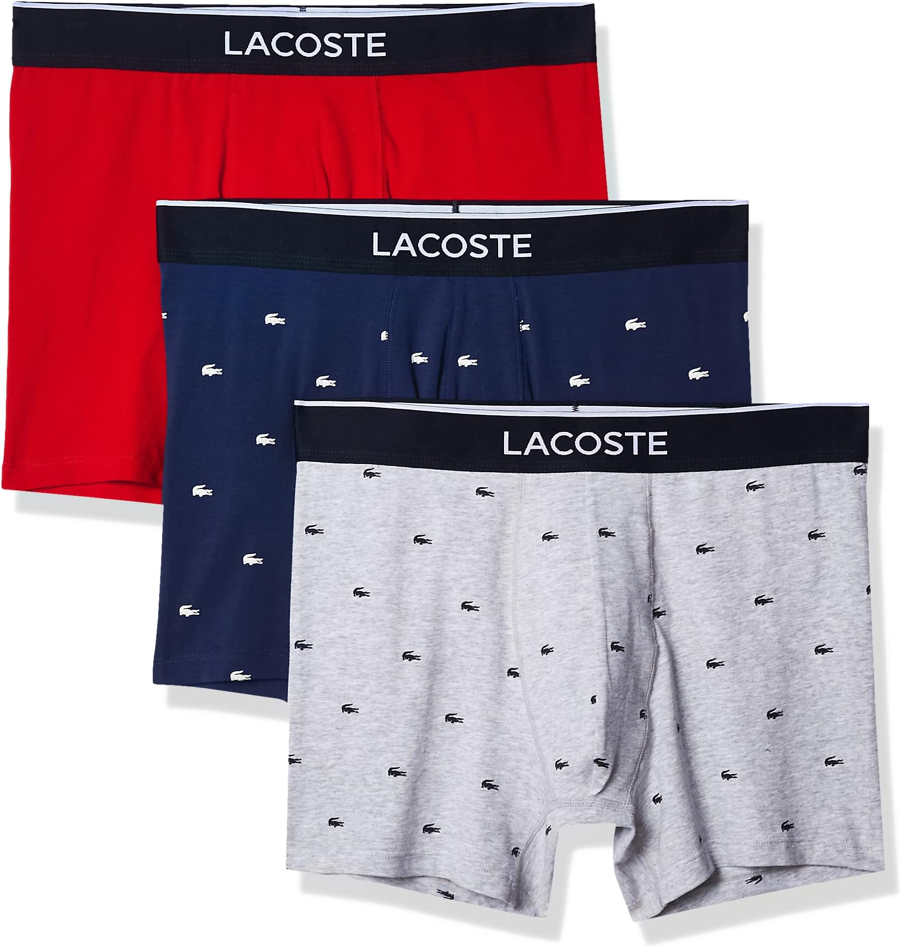 mens Cotton Stretch Mini Croc Print Boxer Briefs, 3-pack