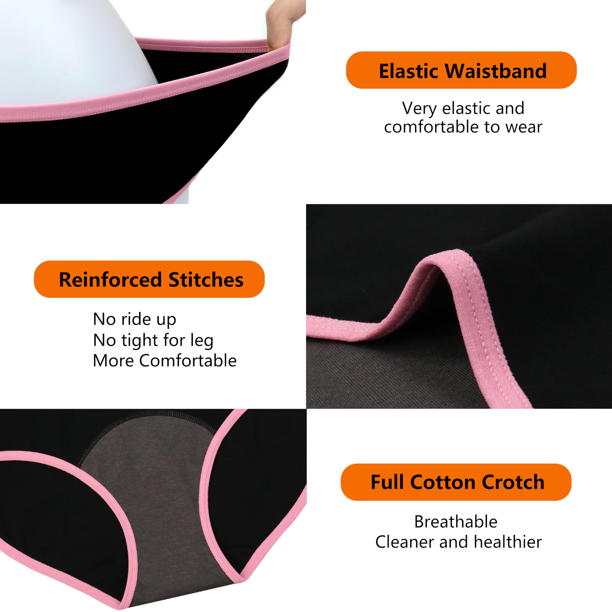 Snapklik.com : Teens Girls Period Underwear Kids Period Panties Menstrual Leakproof Protective