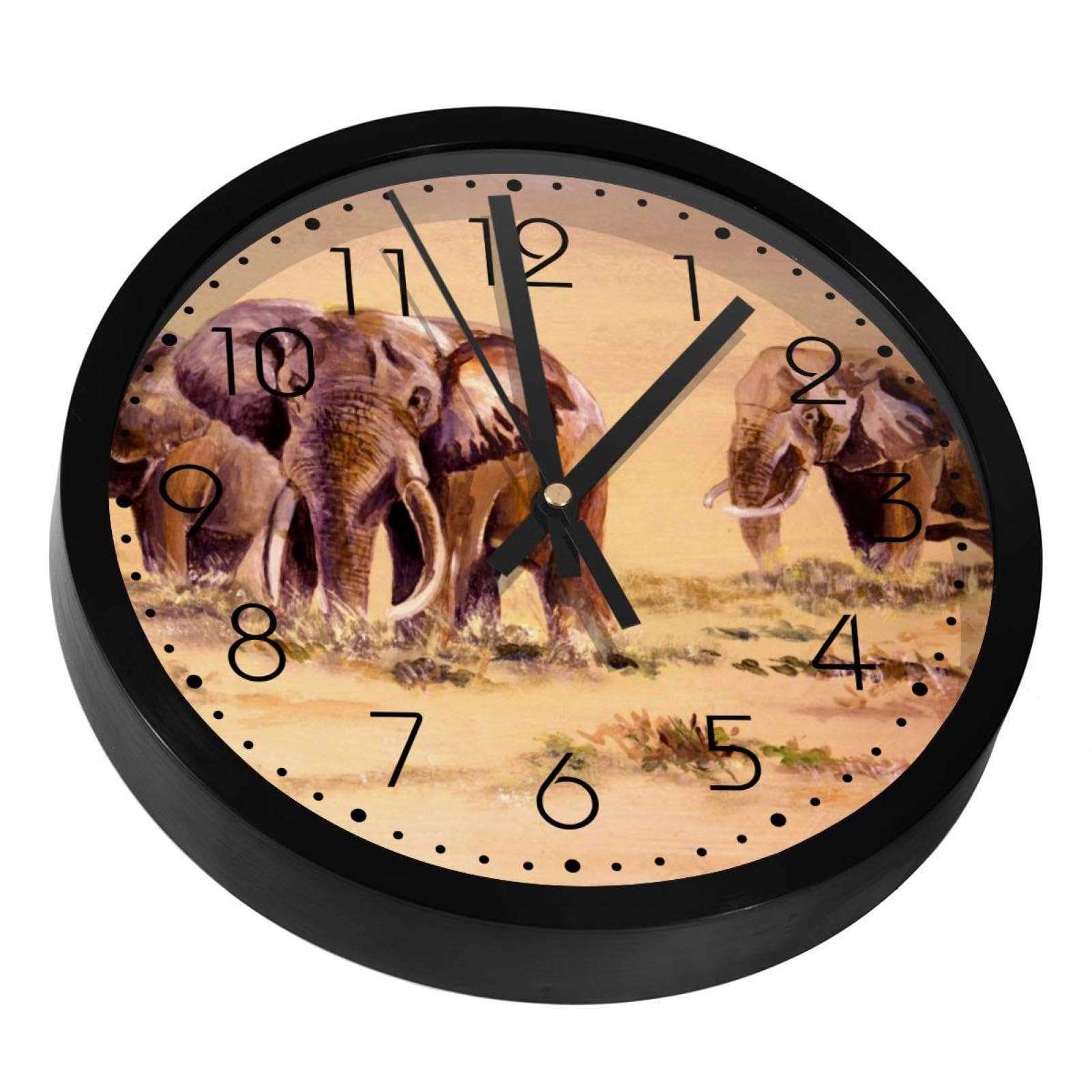 Horloge d'éléphants d'Afrique décoration artistique haut de gamme