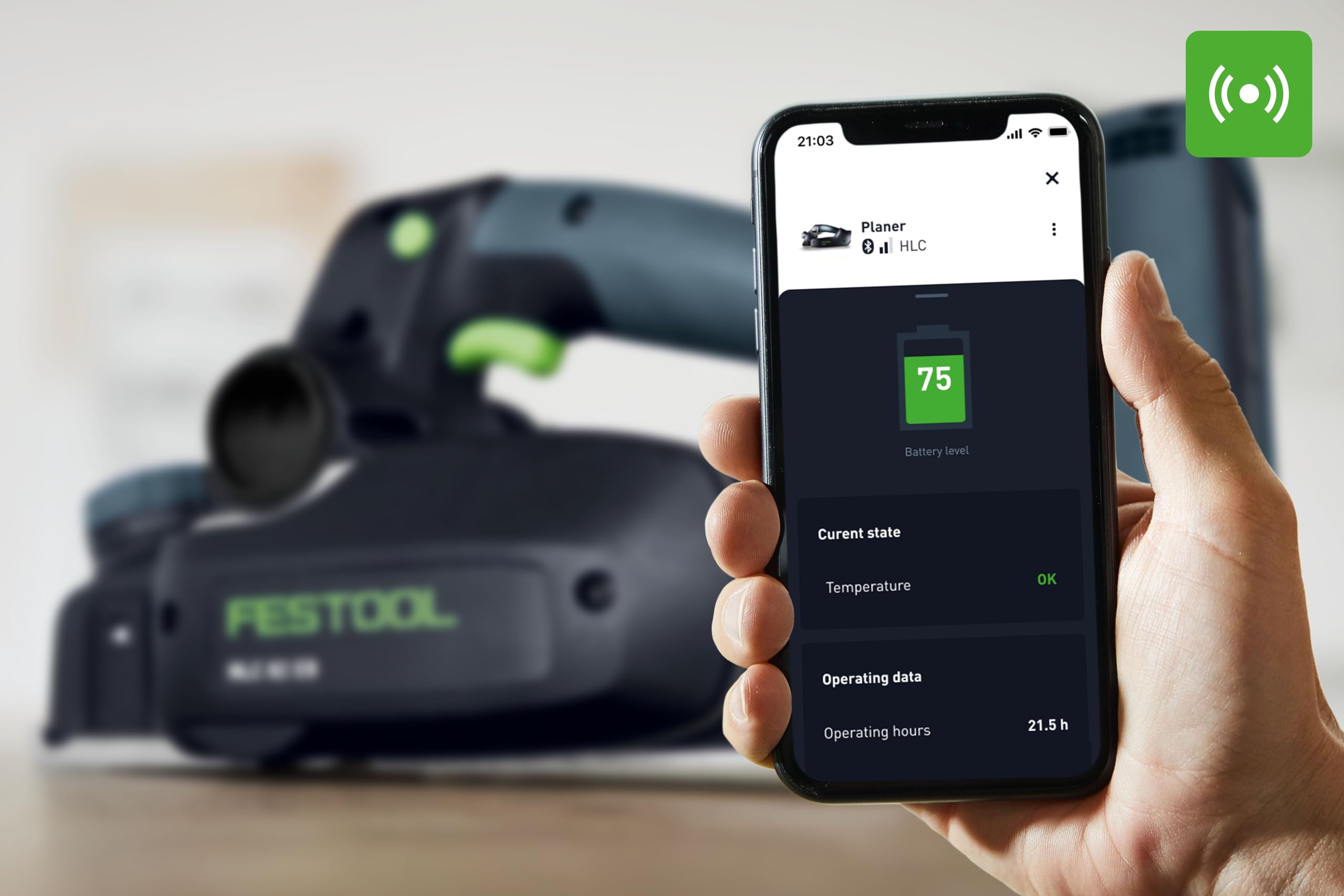 Festool Rabot sans fil HLC 82 EB - Basic-Set, Ref. 578600