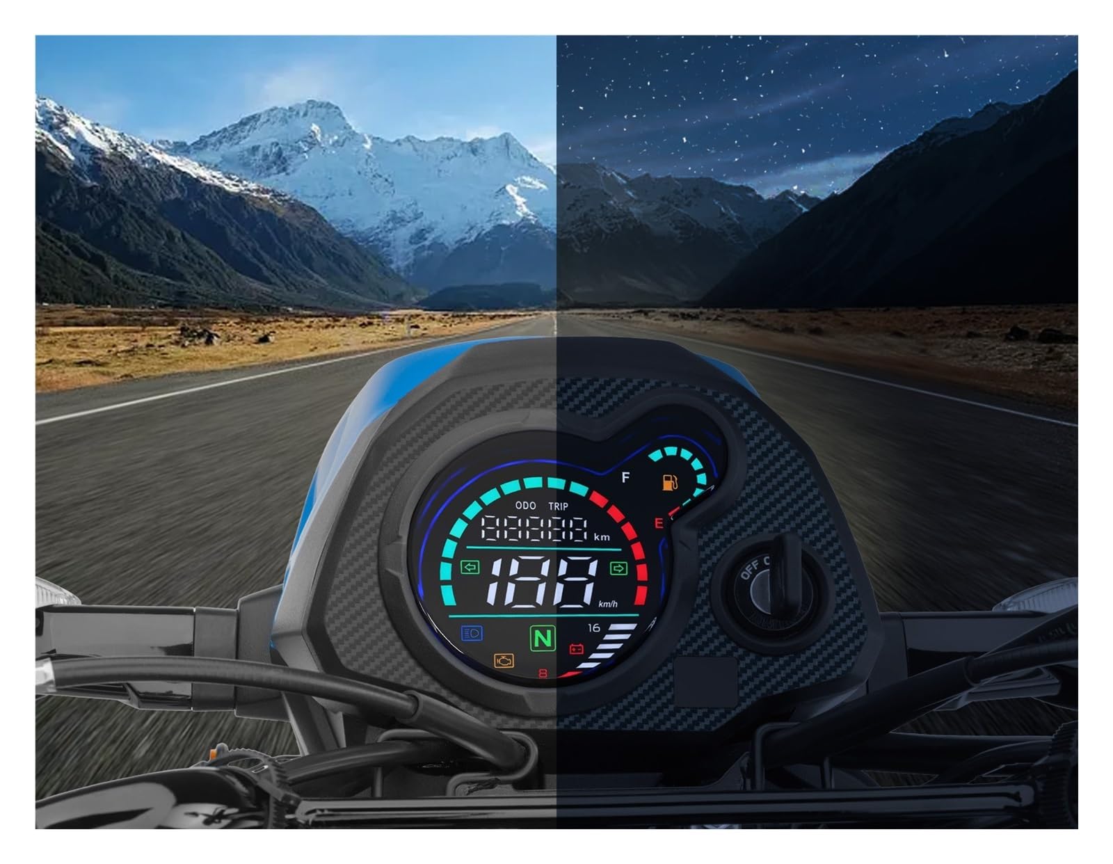 Moto Velocímetro Tacómetro Panel de instrumentos digital para motocicleta, tacómetro, velocímetro, voltímetro para Navi 110