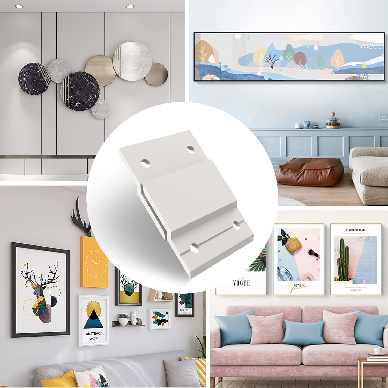 7 Pairs 2 Inch French Cleat Picture Hangers Z Clips Mirror Hanging Hardware Picture Hangering Photo Shelf Art Frames Wall Mounting Bracket for Mirror Brackets