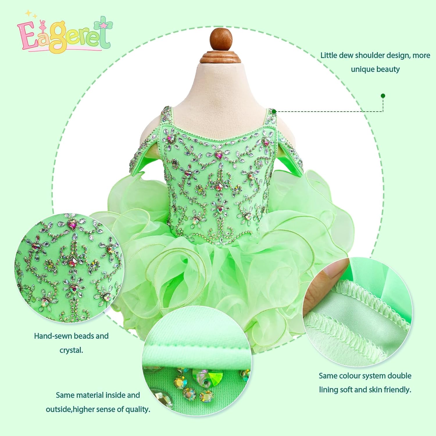 Handmade Princess New Born Birthday Party Tutu Short Halter Ball Gown Pageant Cupcake Dress