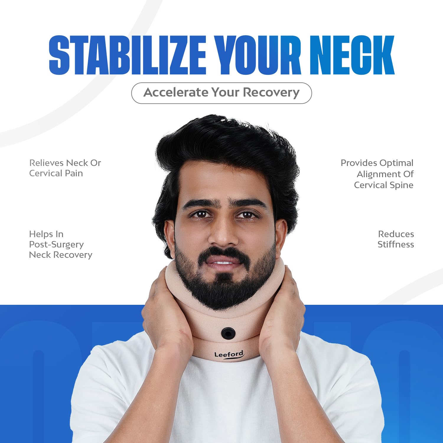 Leeford Ortho Soft Cervical Collar for Neck Pain & Spondylitis | Neck Support for Cervical Pain | Breathable Neck Band for Men and Women, Adjustable, and Skin-Friendly Size - Small - Image 6 thumbnail