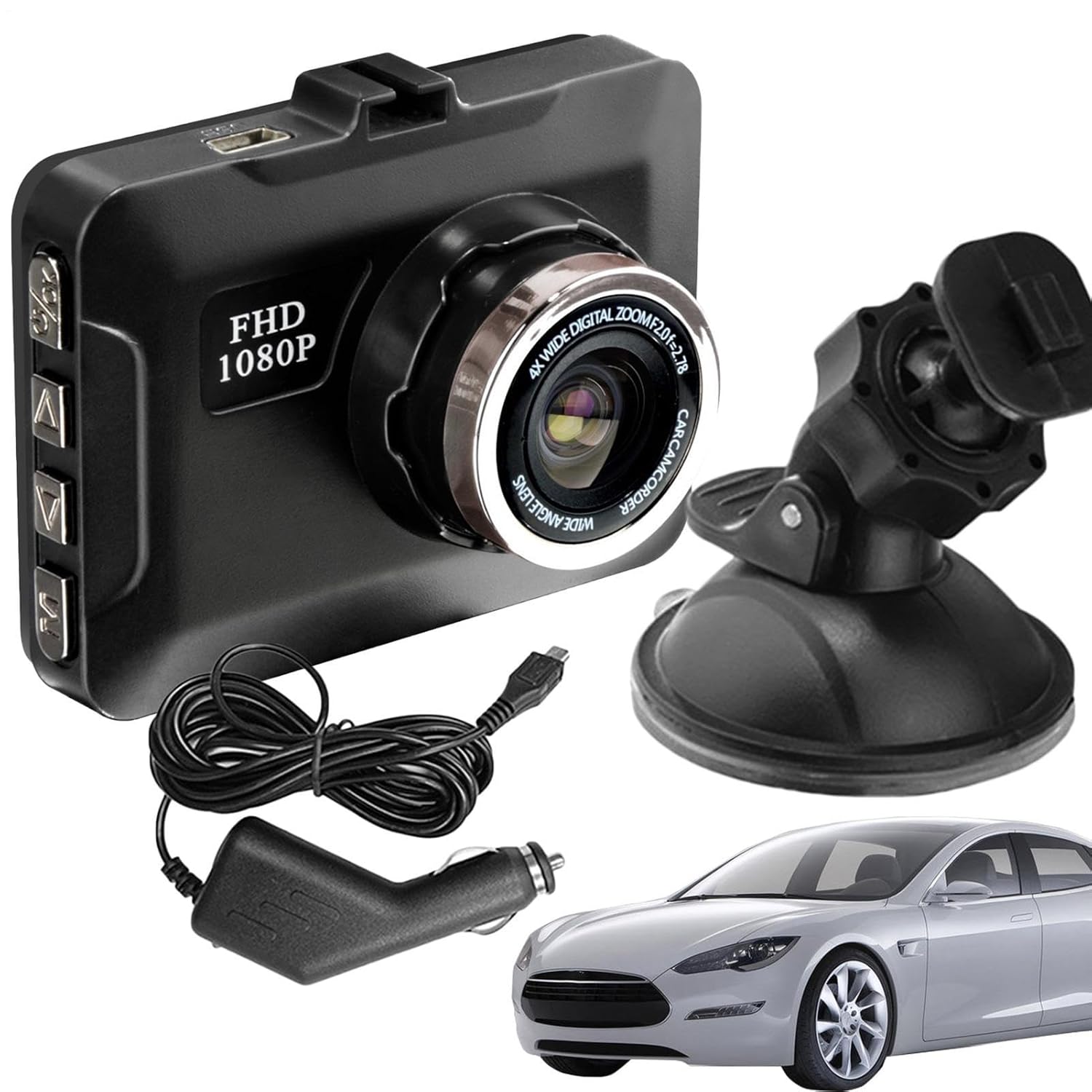 Dash Cam Front 1080p Fhd - Carr Recorderr Camera Loop Recording Suction Cup Car Data Recorder with G-Sensor
