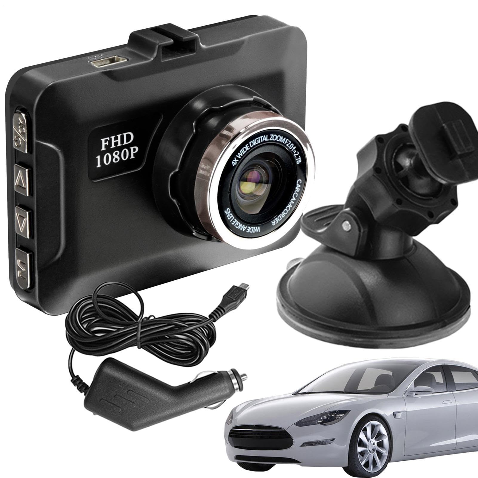 Dash Cam Front 1080p Fhd - Carr Recorderr Camera Loop Recording Suction Cup Car Data Recorder with G-Sensor