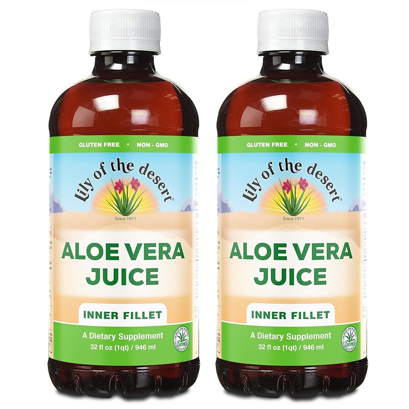 Lily Of The Desert Suco de Aloe Vera Inner Fillet, 946 mL cada, pacote com 2
