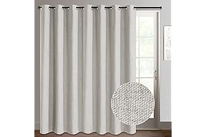 Rose Home Fashion Sliding Glass Door Curtain, Primitive Linen Look 100% Blackout Curtains Curtains