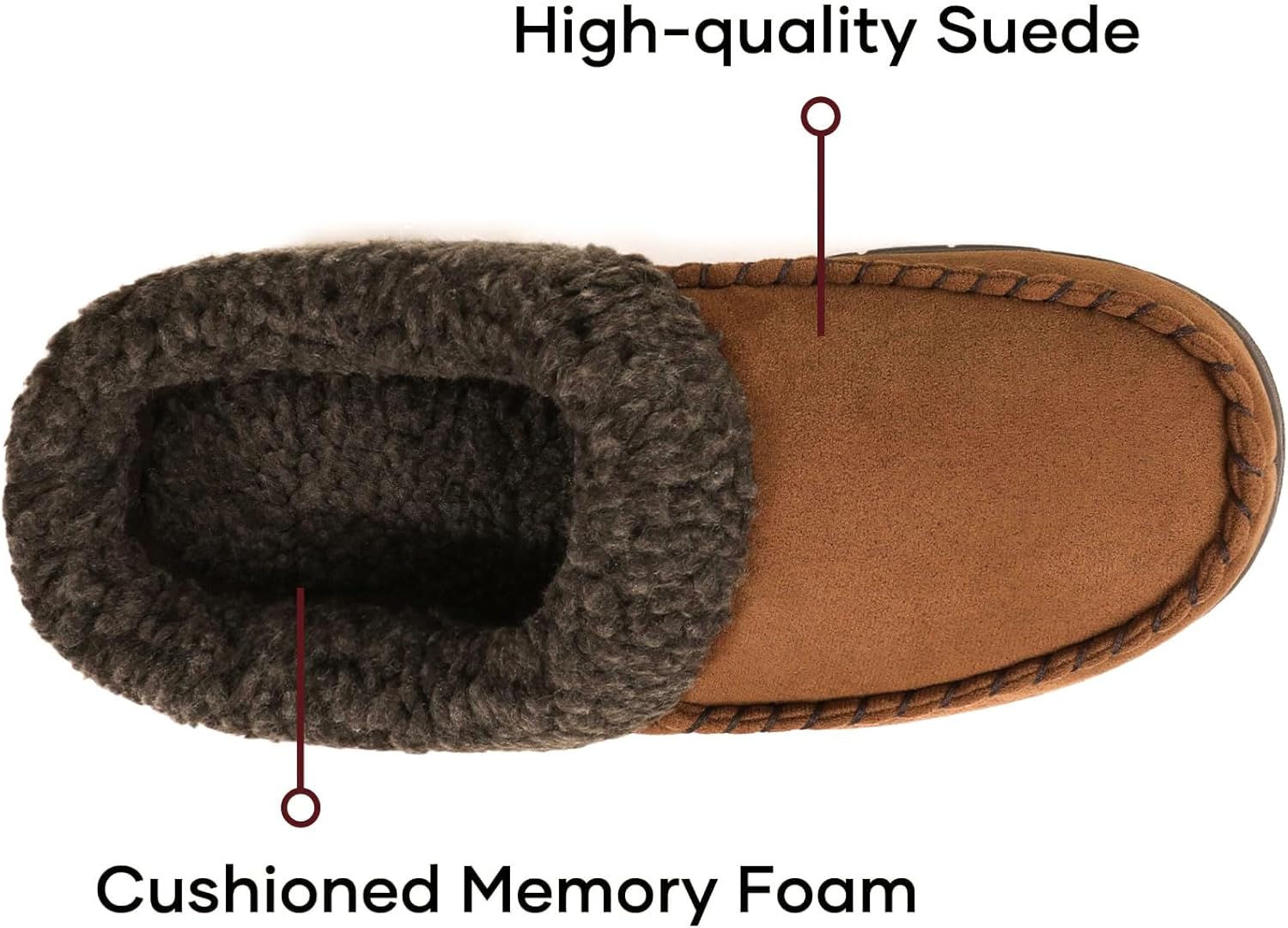 ULTRAIDEAS Men's Warm Fuzzy Moccasin Clog Slipper, Slip on Winter Comfy Indoor/Outdoor House Shoes - Image 3
