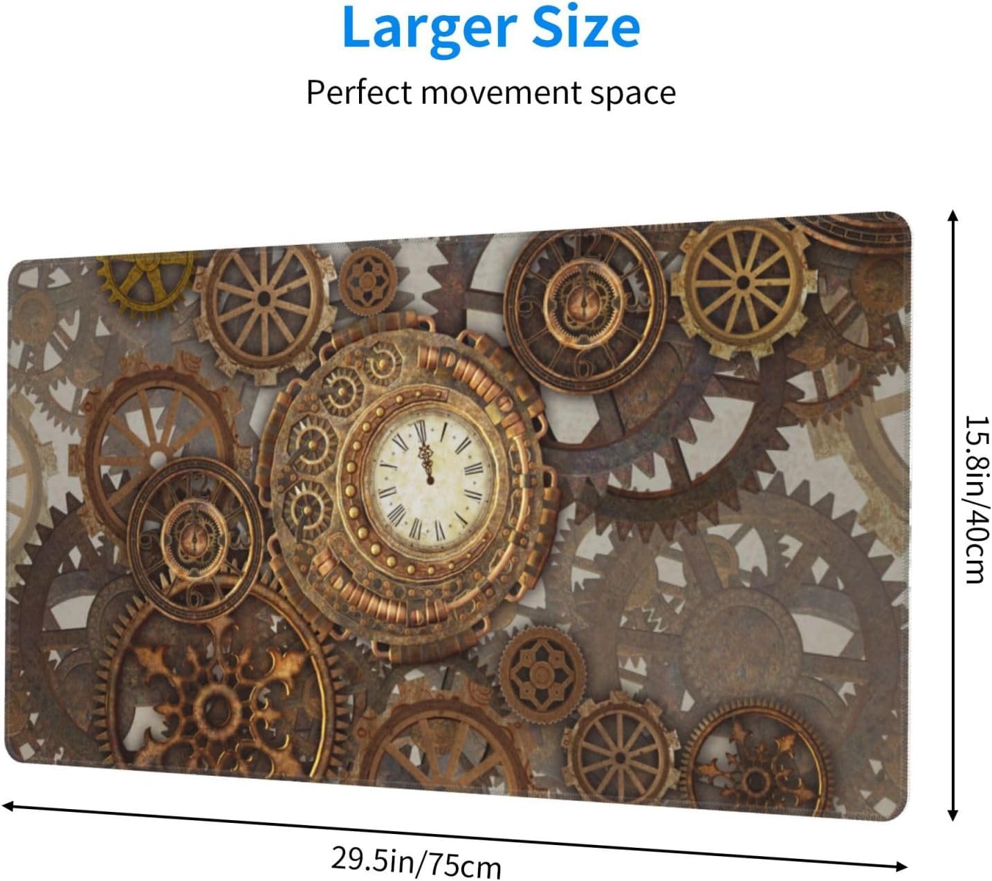 Cool Steampunk Large Mouse Pad Gaming Mousepad XXL 15.8×29.5 in Non-Slip Rubber Base Desk Mats on Top of Desks Mouse Pads for Wireless Mouse Computer Desks Accessories