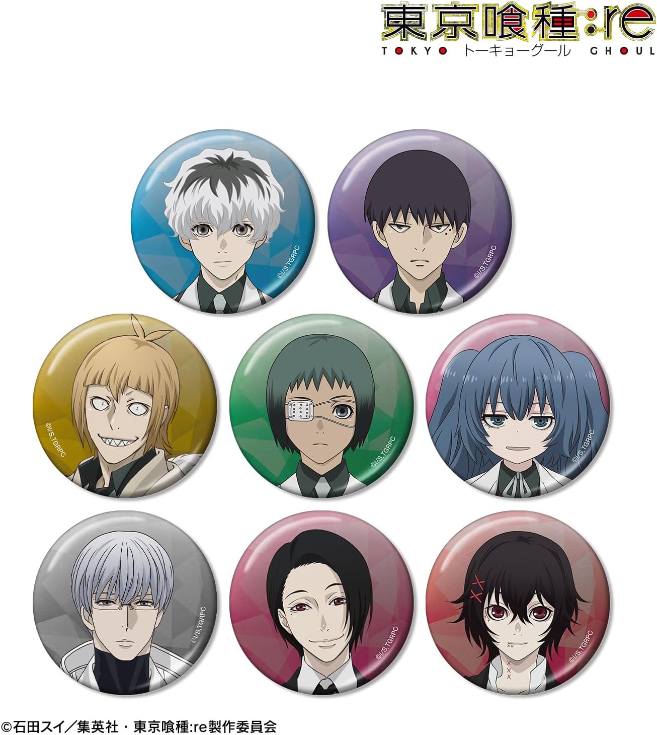 TV Anime Tokyo Ghoul re Trading Metallic Tin Badge Box of 8