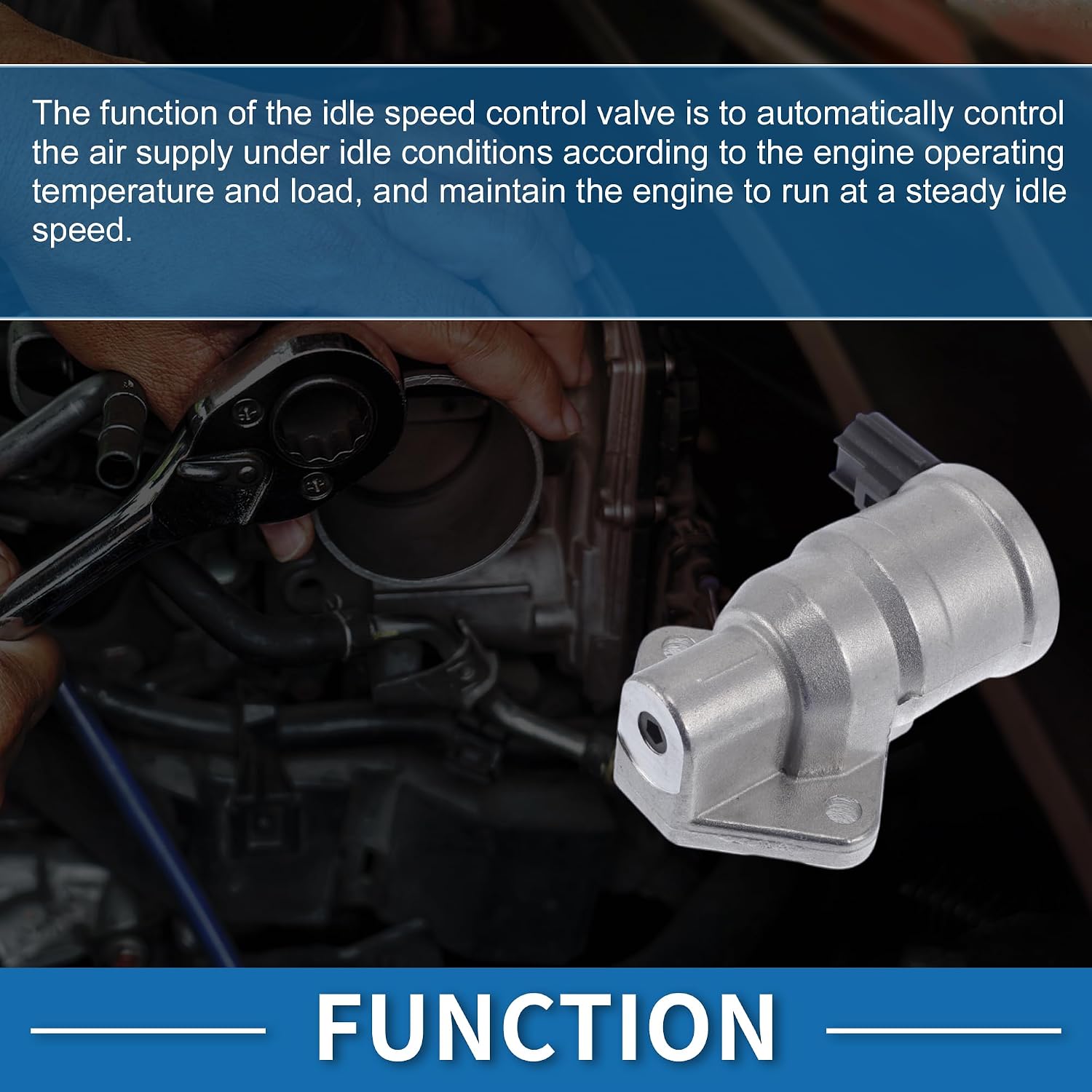 Car Idle Air Control Valve for Ford F-150 1999-2001 Replace No.XL3F9F715BA IACV Idle Motor Idle Air Control Valve for Stable Engine Operation