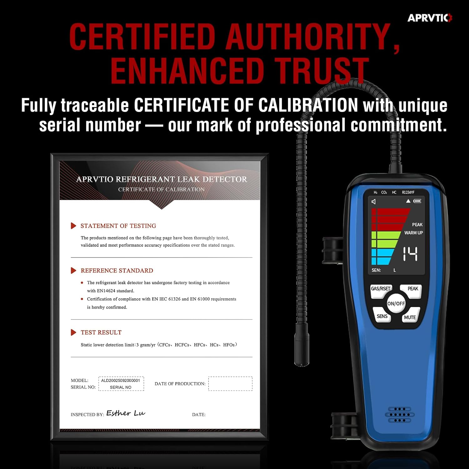 ALD-200 Freon Leak Detector Halogen Leak Detector + Replacement Probe for Refrigerant Gas
