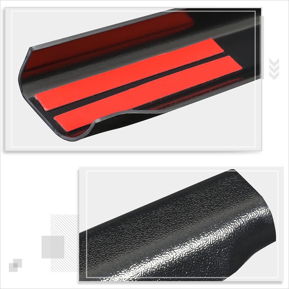 Truck Bed Rear Tailgate Rails Molding Caps Covers Protector w/Tape Compatible with 01-04 Nissan Frontier