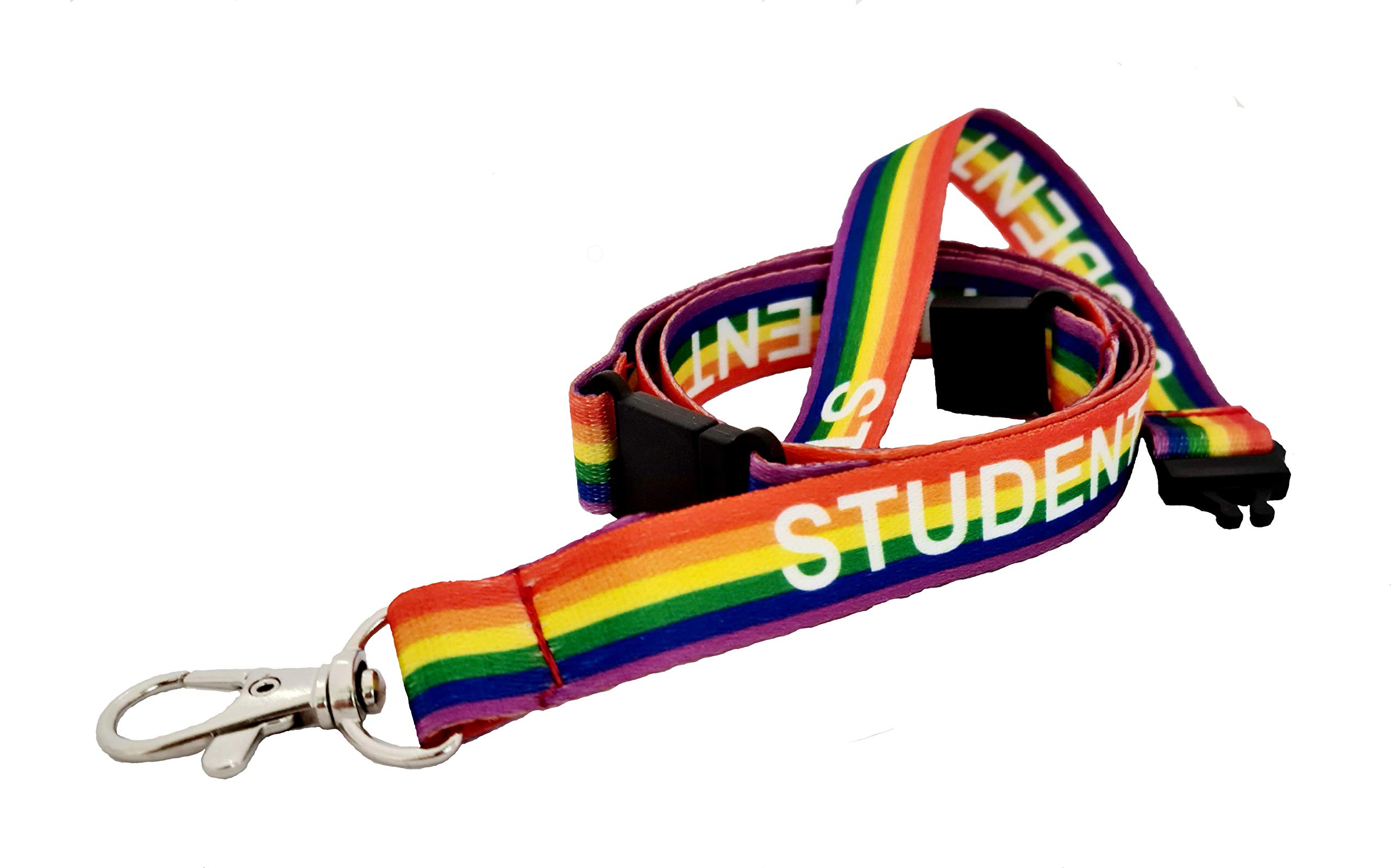 Securetronics Unisex Rainbow 15Mm Student Lgbt Lanyard Double Breakaway Perfect For Cardholders, Badges, Keys Etc
