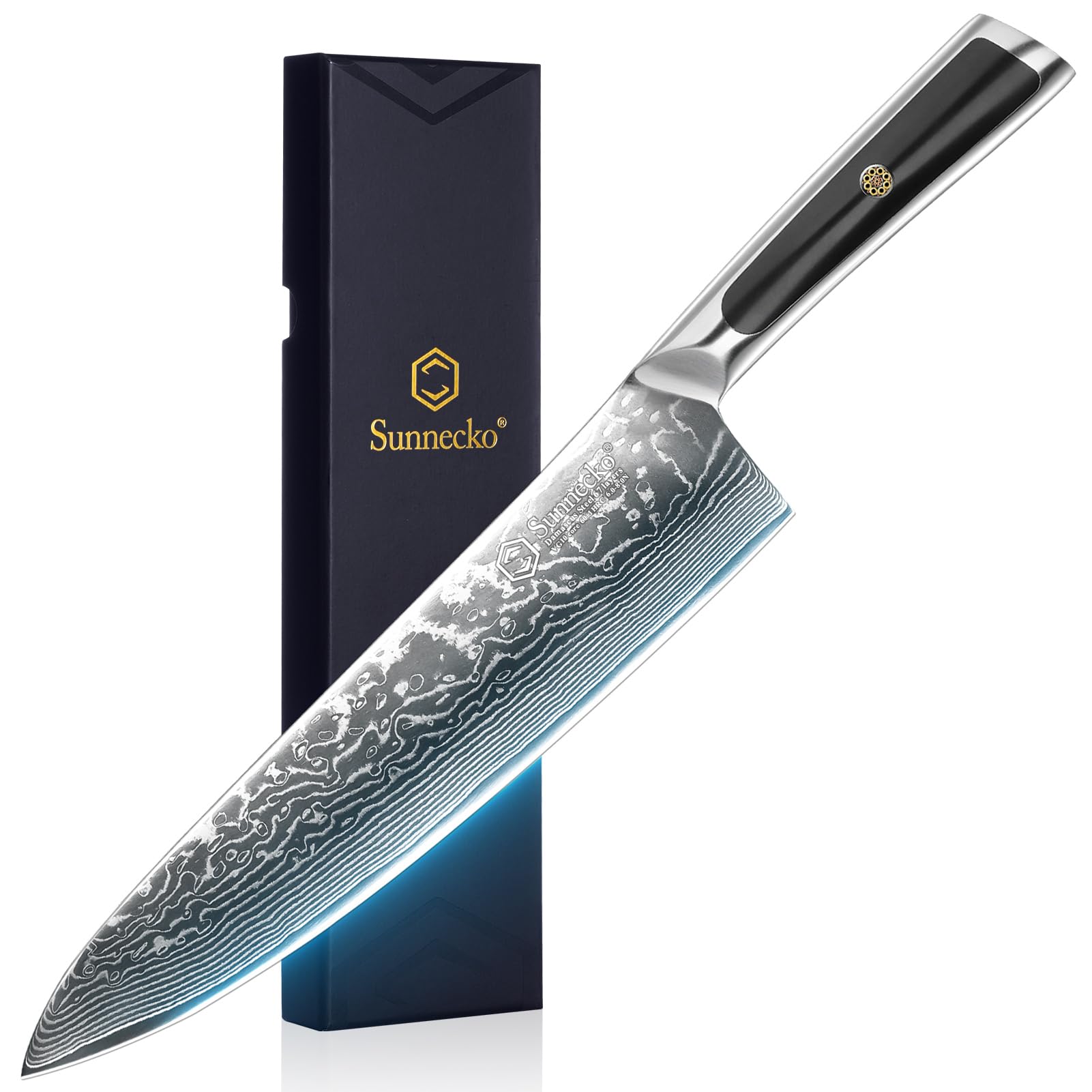 Sunnecko Japanese Damascus Chef Knife