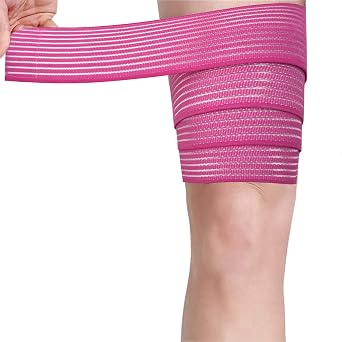 Thigh Support Compression Bandage Sleeve for Women and Men, Lower Leg Compression Wrap Brace for Thigh Pain, Shin Splint Guard for Football, Tennis, Volleyball, Basketball, Running and Work Out, Knee Pain Relief, One Size Fit Most, AdjustableRed