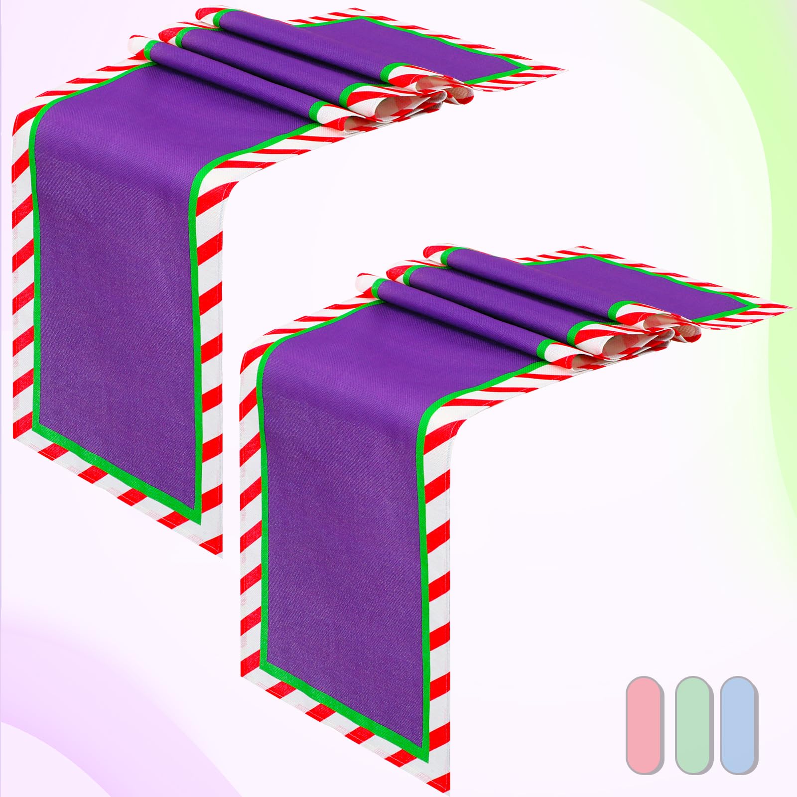 Windkream 6 Pcs Cartoon Table Runner Cartoon Birthday Party Supplies 1.08 x 6 ft Linen Table Cover Supplies for Birthday Party Decorations (Vibrant)