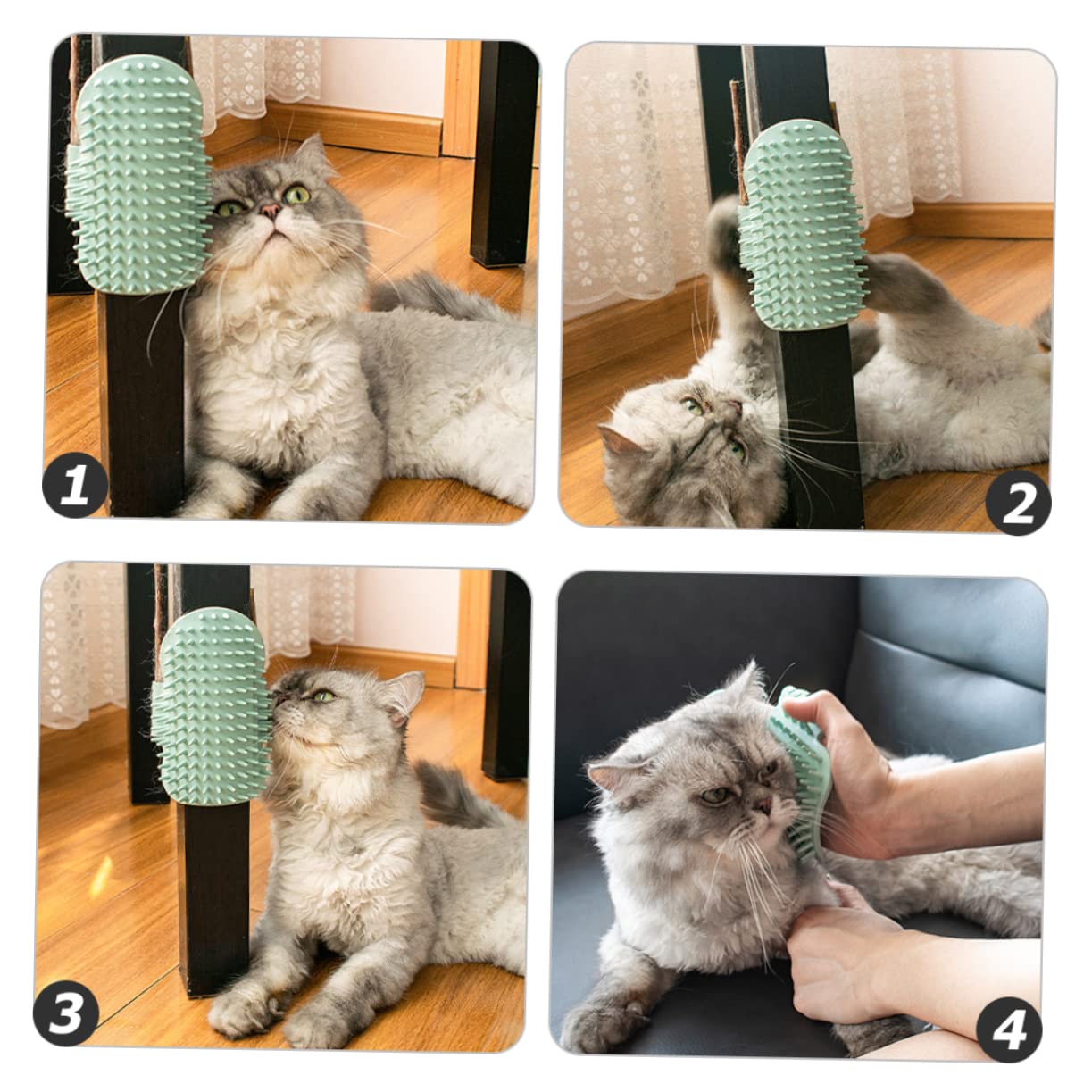 ifundom Funny Cat Wall Corner Cat Grooming Cats Massage Practical Cat Comb Fur Kitten Treatment Paw Shedding Brush Cat Corner Scratcher Cat Hair Comb Cat Scratching Board Rubber Green