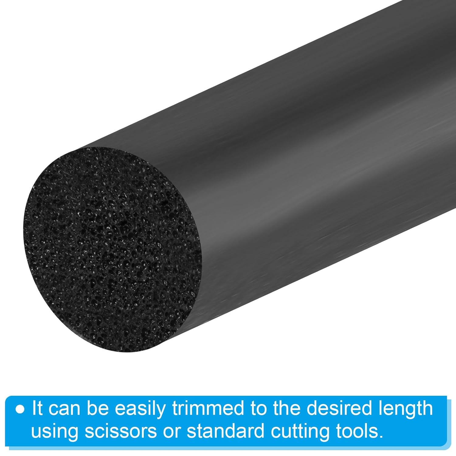 PATIKIL 1 Inch x 4.9 Feet Backer Rod, Foam Rope Caulk Crack Joint Filler Roll Seal Weather Strip for Home Construction, Black