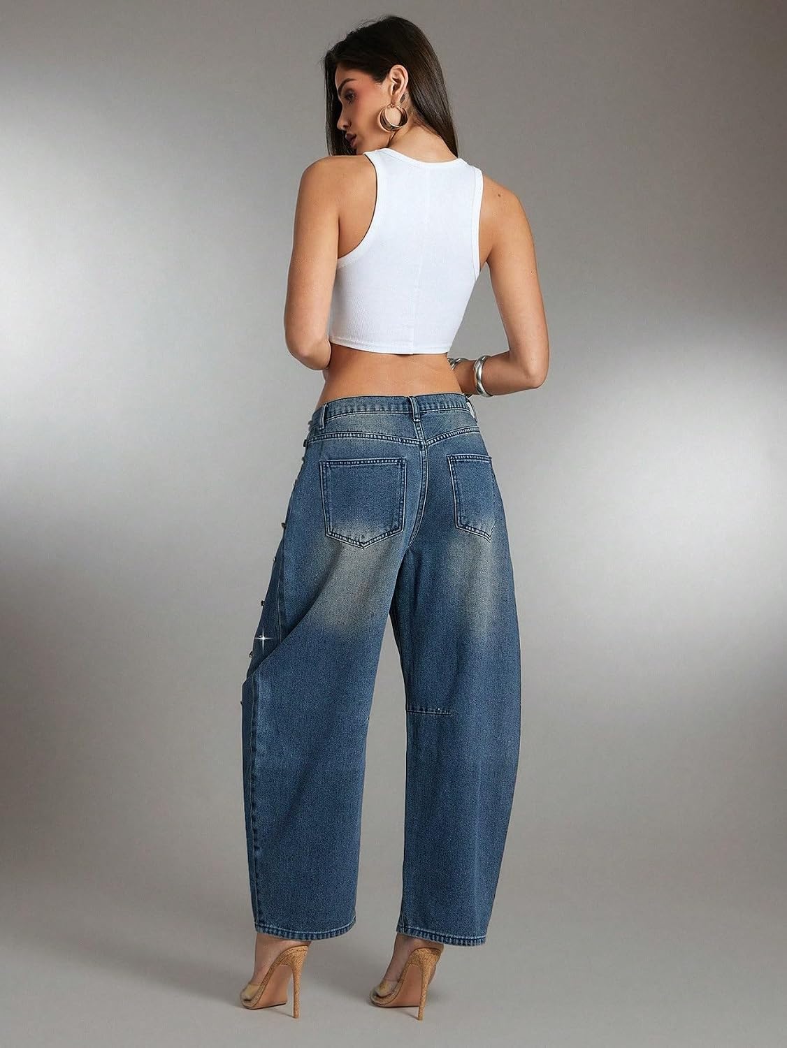 Baggy Jeans Women, High Waist Pocket Jeans