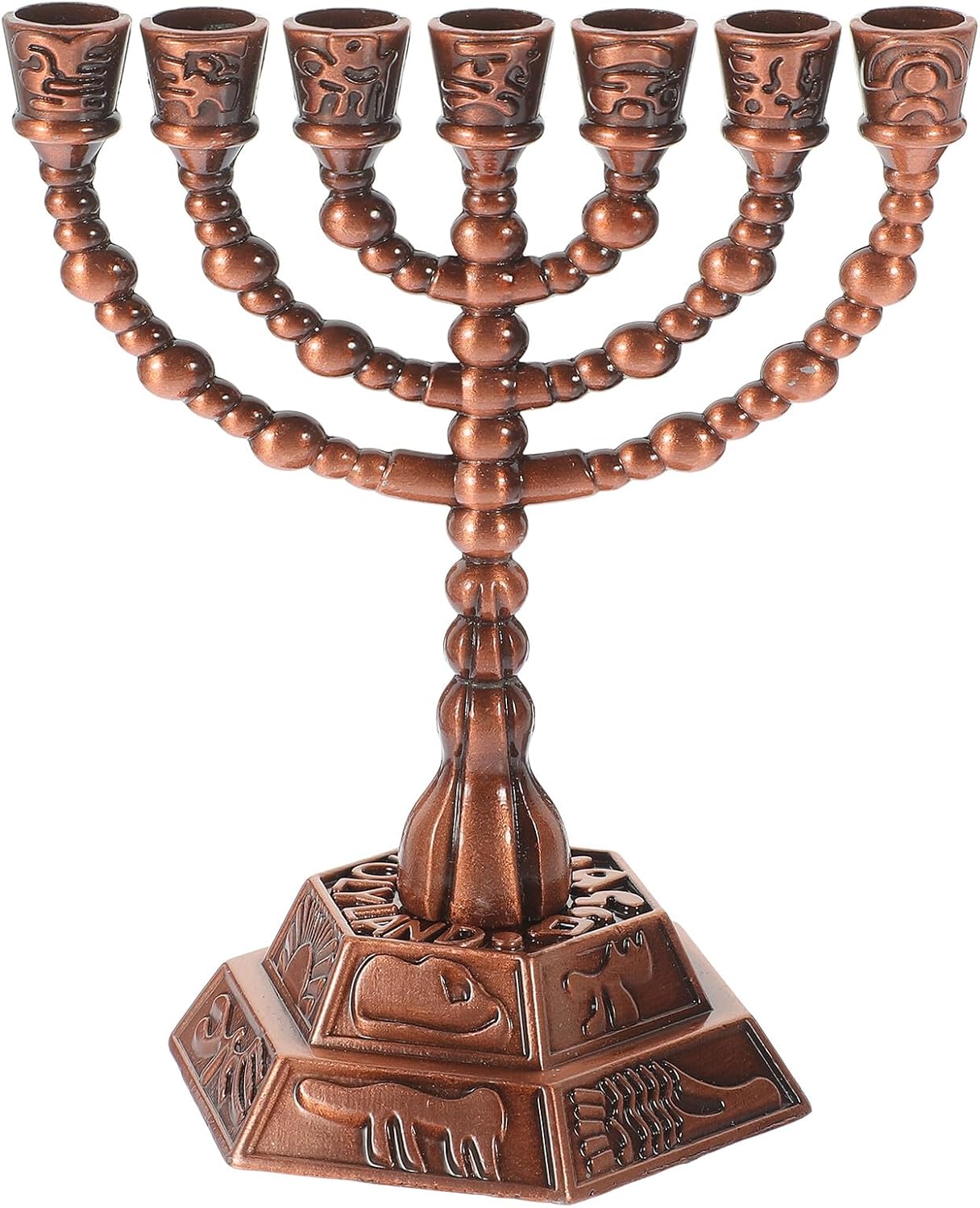 7-Branch Alloy Candle Holder Tapered Metal Candelabra in Antique Copper Finish for Home Décor, Bedroom and Dining Room Centerpiece