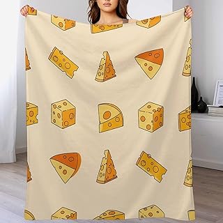 Throw Blanket Cheese Cute Blankets Soft Warm Cozy Flannel Blankets for Couch Sofa Bed Livingroom Travel Home Decor 50"x60"