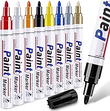 8 Colors Oil Based Paint Pens, Permanent Marker for Metal, Wood, Canvas, Fabric, Plastic, Tire, Glass, Waterproof, Safe for Kids and Adults