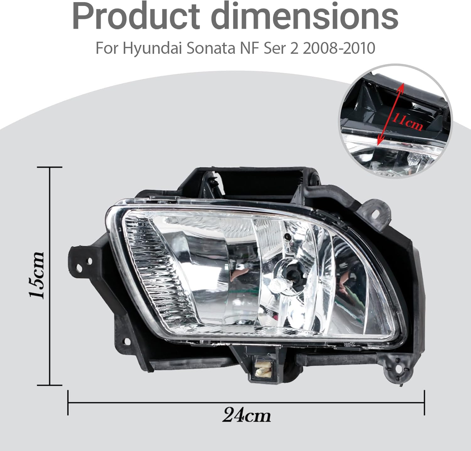 Front Bumper Fog Light For Hyundai Sonata 2008-2010 Daytime Running Driving DRL Lamp Left&Right