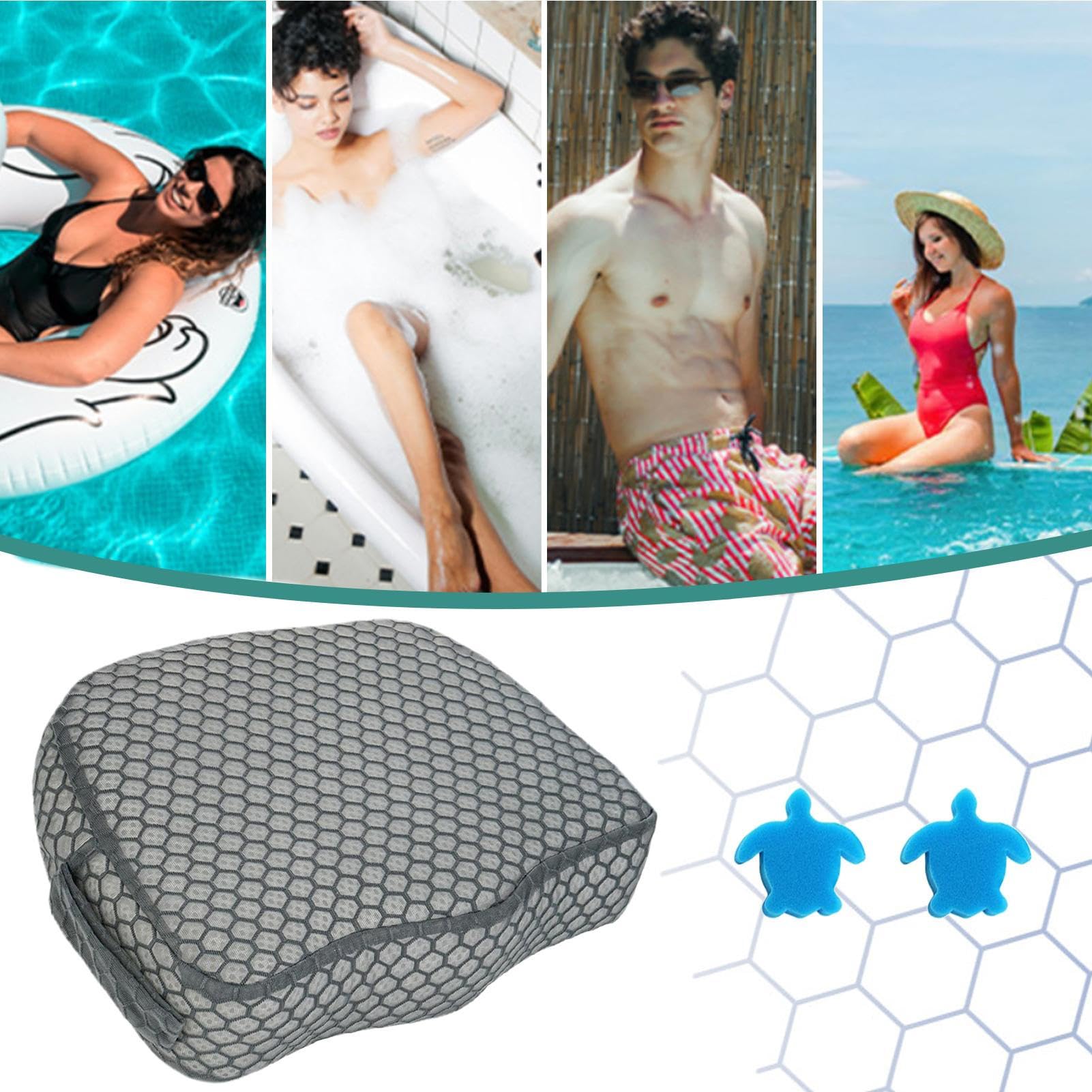 Siedzisko Do Wanny Spa Dla Dorosłych Antypoślizgowa Podkładka 3D Air Mesh | Siedzisko Podwyższające Dla Dorosłych Do Spa Dla Kobiet W Ciąży Basen Łazienka Kąpiel Ogród Kemping