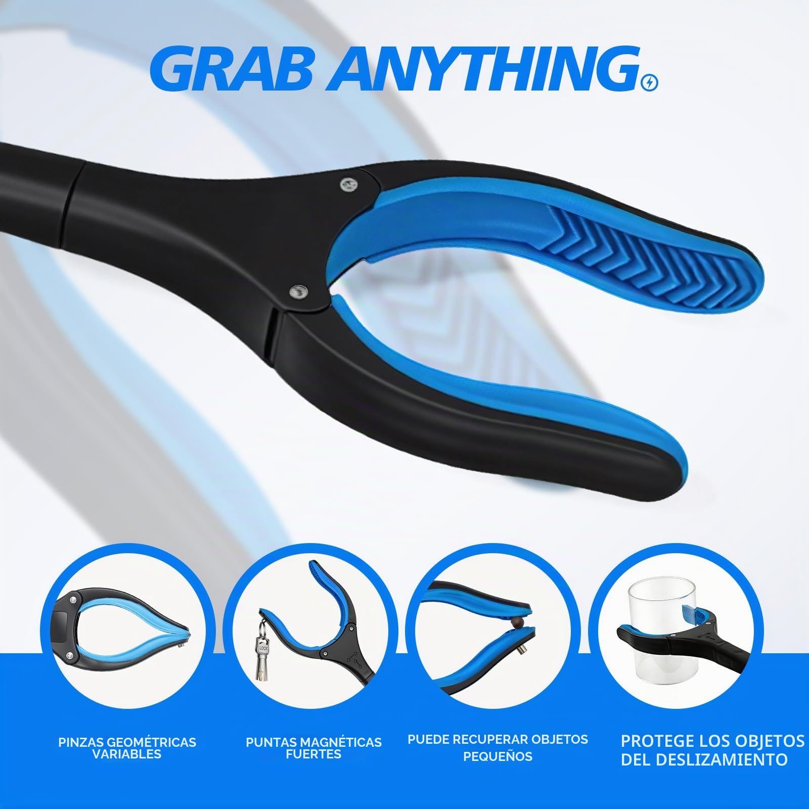 Pinzas Recoge Objetos Extra Largas 109cm, Pinzas Extensibles Personas Mayores, Palo con Imán Telescópico para Minusválidos y Ancianos, Pinza Recoger Basura y Fruta(2 Piezas)