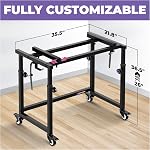 Liquid Stands Piano Keyboard Stand - Electric Piano Stand for 49 54 61 88 Key - Piano Desk Music Stand Production - Piano Table Synth Stand Rolling Home Recording Studio Workstation DJ Keyboard Table