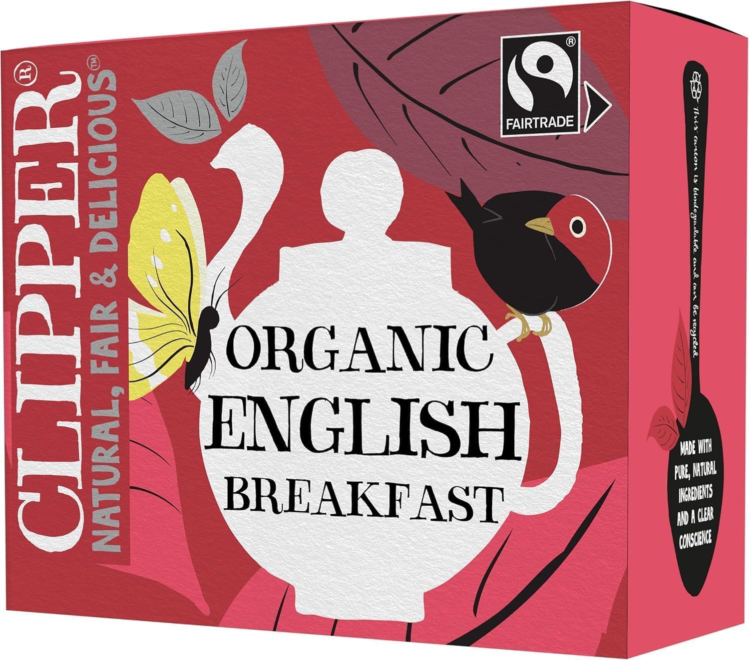 Clipper Fairtrade Organic English Breakfast Tea Bags - 80 Teabags (Pack of 4)