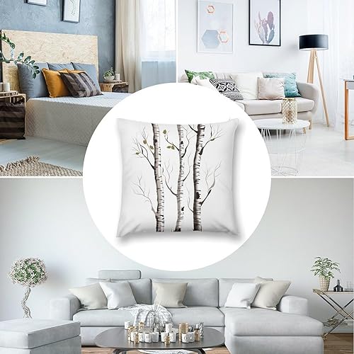 Miniatura 5 de Decorative Throw Pillow Covers 18x18 Birch Tree Body Pillow Pillowcase Square Couch Cushion Case for Sofa Bed Couch Living Room Plush Pillows