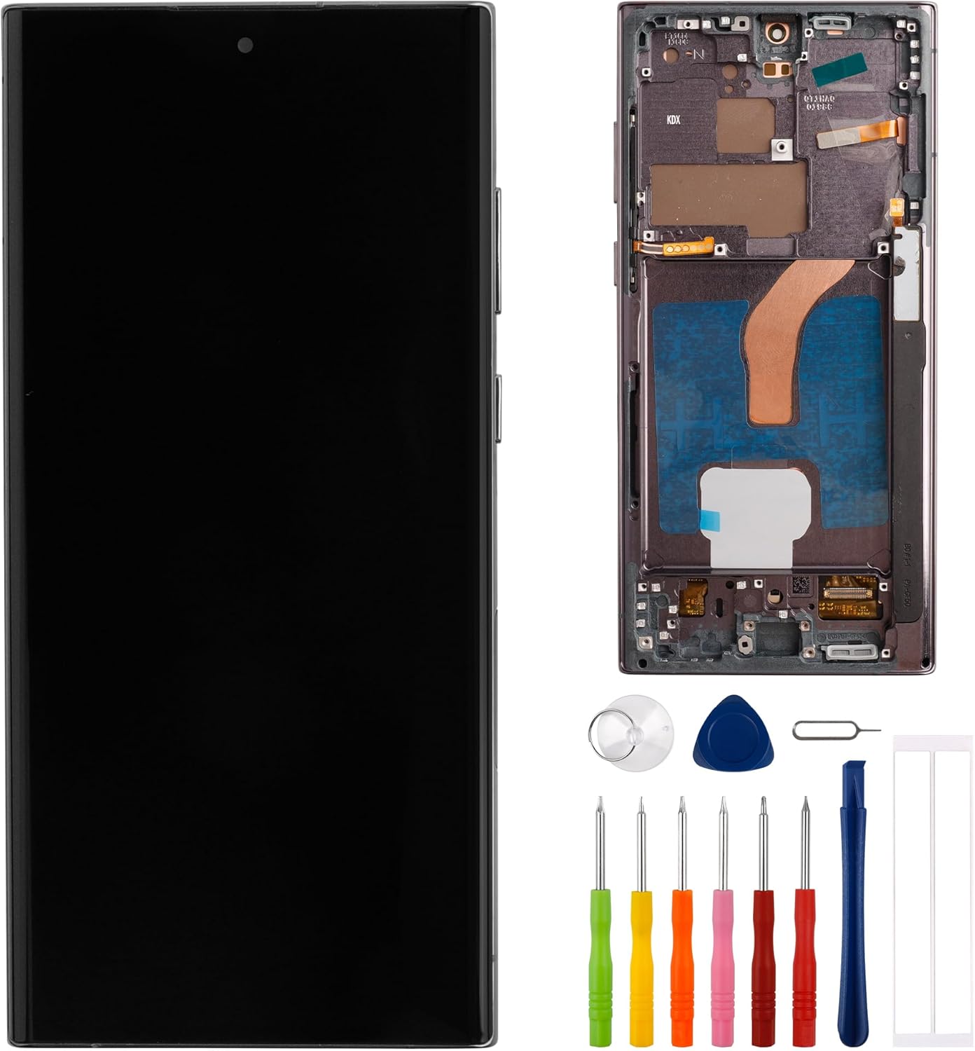 Support Fingerprint Little Size OLED Digital Display Compatible with Samsung Galaxy S22 Ultra 5G SM-S908B SM-S908U 6.8" LCD Display Touch Screen Assembly with Tools（with Frame）