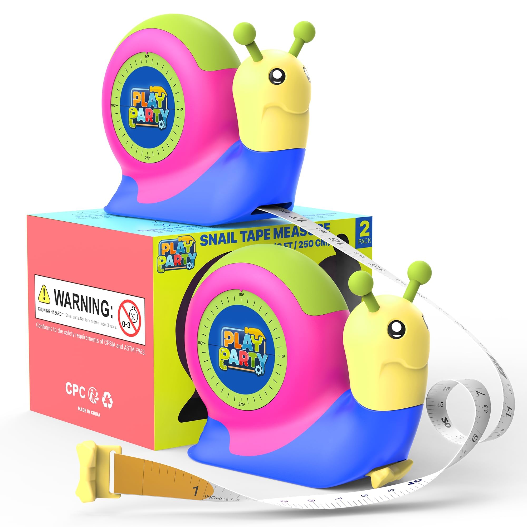 PLAYPARTY Kids Tape Measure--2 Pcs