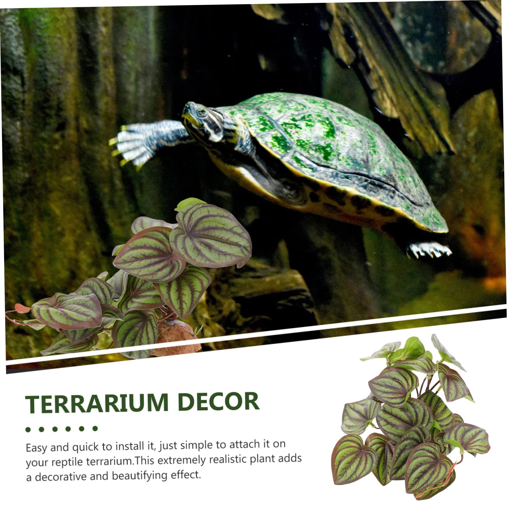 DOITOOL 3 Piezas De Decoración De Terrario Plantas Artificiales Falsas para Reptiles Camaleones Y Geckos.