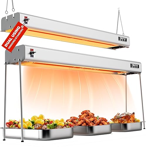 Miniatura 1 de PYY Lámpara de calor de alimentos  Calentador de lámpara de calentamiento de alimentos de 36 pulgadas para catering, cocina, restaurante, bufé,