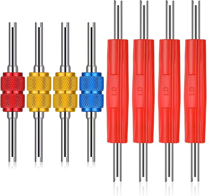 Frienda 8 Pieces Valve Core Removal Tool Set, Includes 4