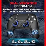 NBCP Game Controller for PS4, Gamepad Joystick Controllers for PlayStation 4, 1200mAh Battery/Dual Motors/6-Axis Gyro/3.5mm Audio Jack/Hall Effect Sensor （Black）
