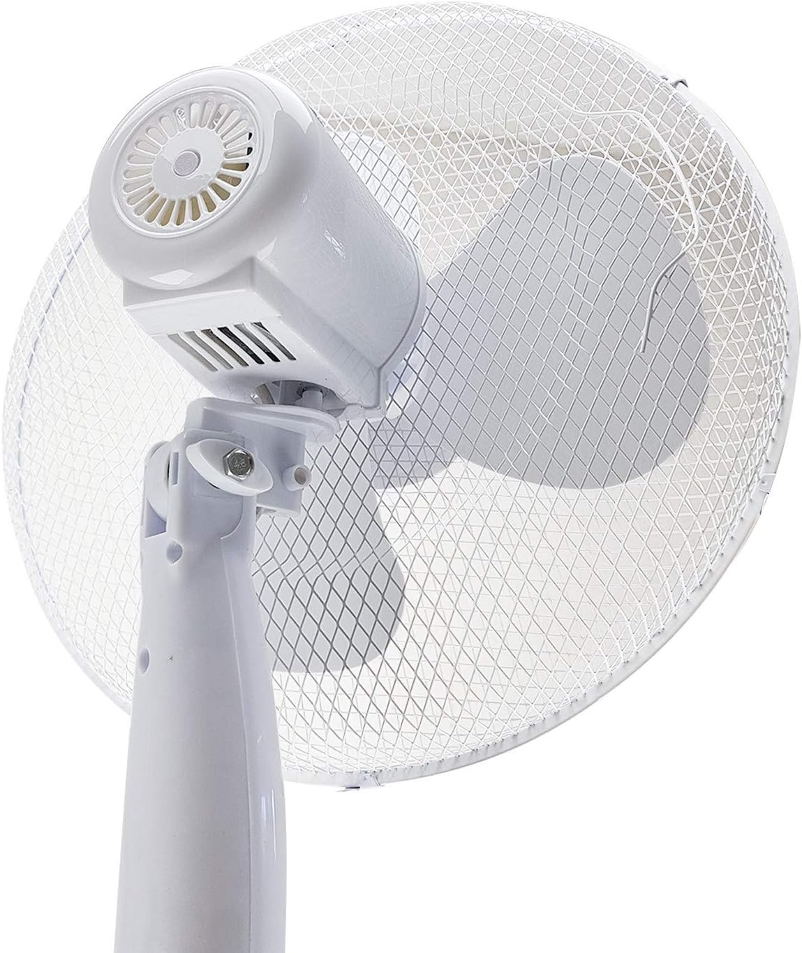 Rear view of fan head showing oscillation knob