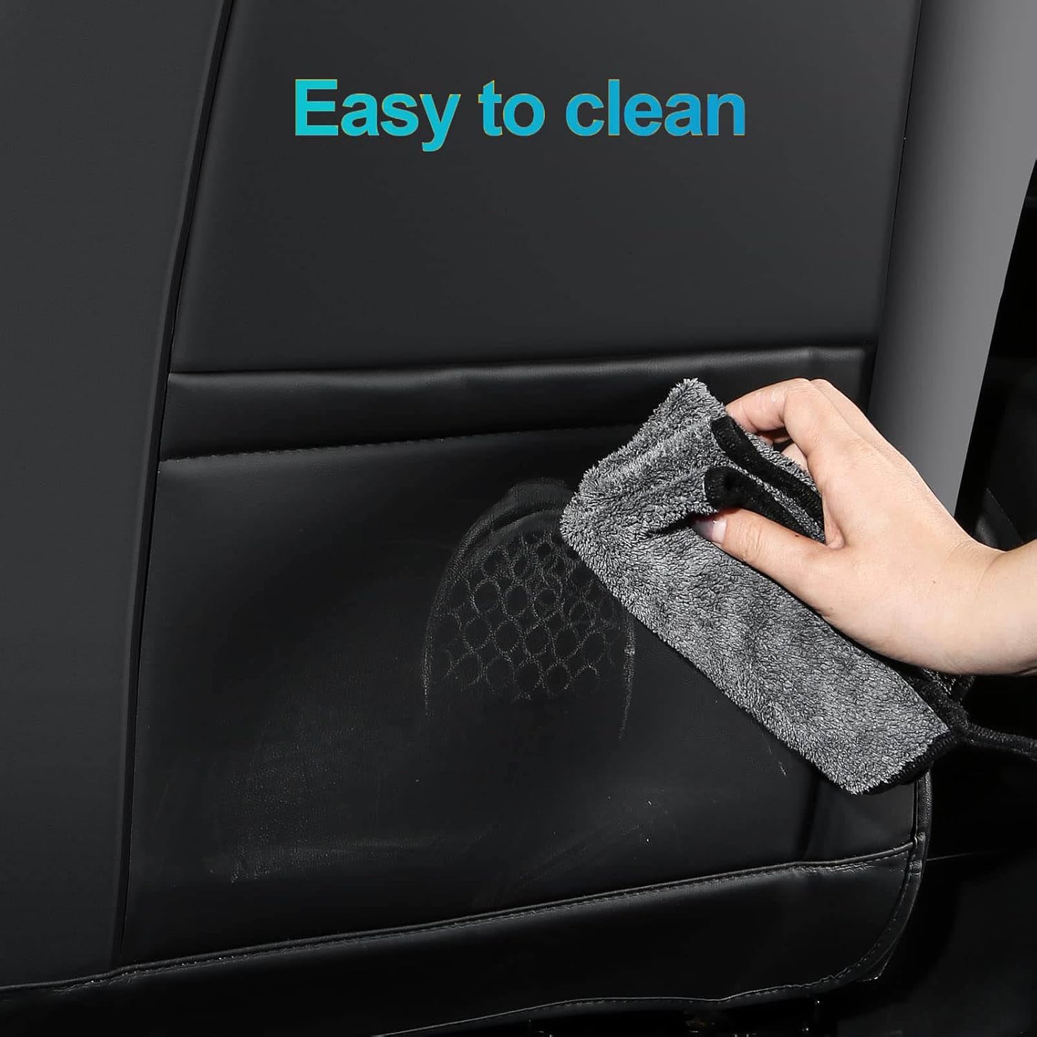 2PCS Leather Seat Back Kick Protector for Tesla Model Y/3/X/S (2020-2026) - Waterproof, Scratchproof Backseat Cover for Kids & Pets with Organizer Pocket | Easy to Clean | Dirt & Mud Protection