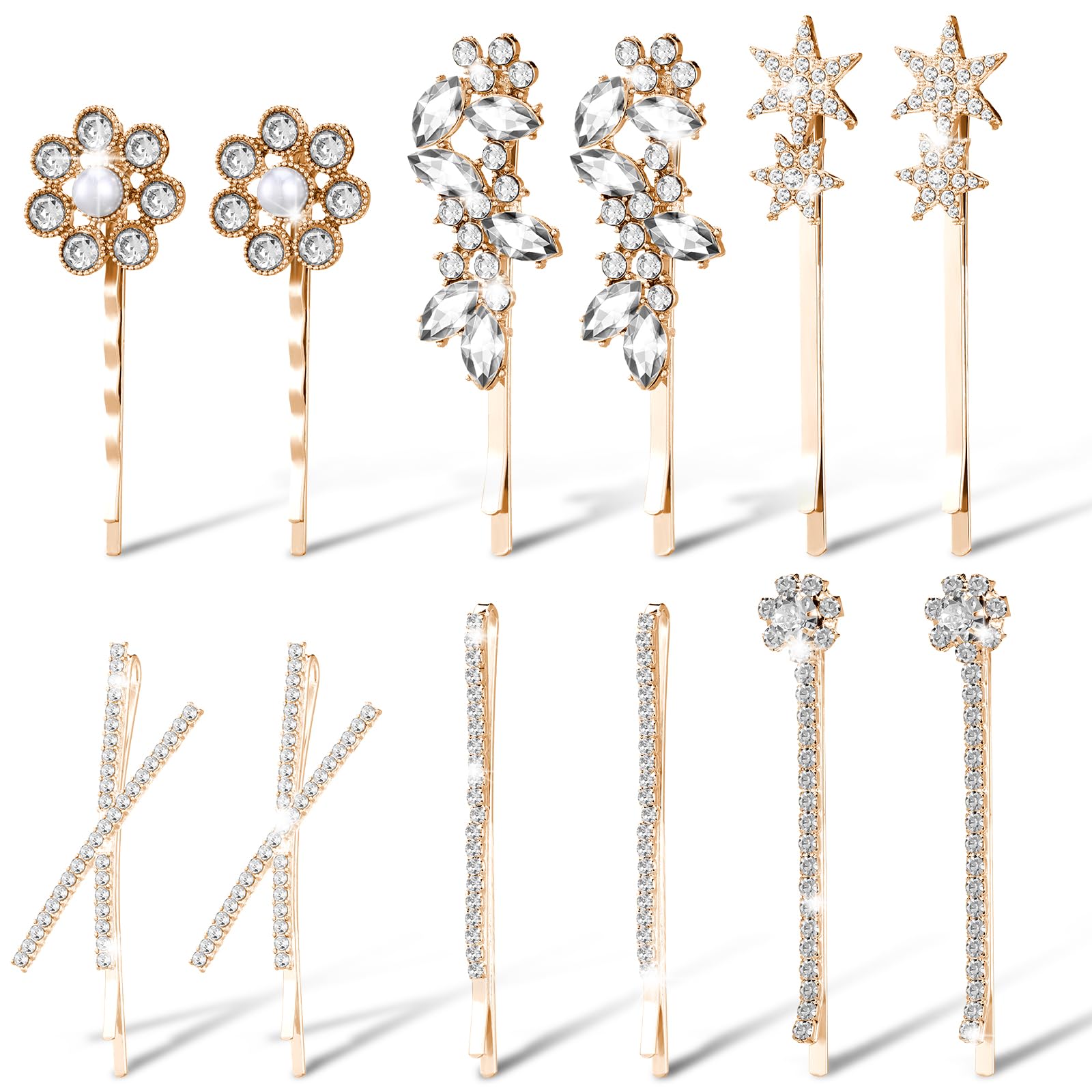Barrettes strass brillance intense x12 pour maintien chignon - 7