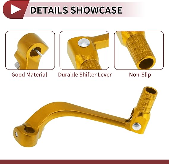 INFINAUTO Folding Motorcycle Gear Shifter Lever for Honda CRF110F 2013-2018 Aluminum Alloy Pedal Shift Lever Arm Gold Tone