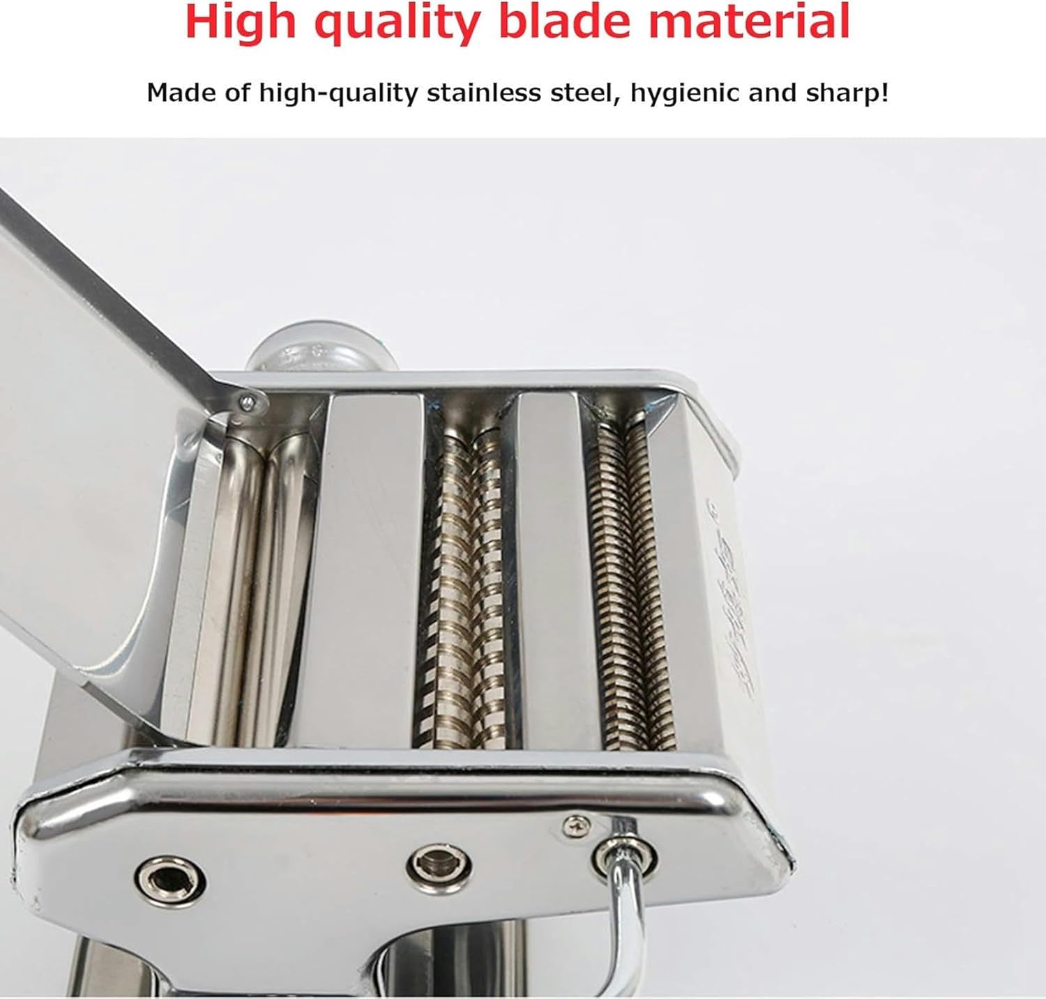 Wzglod Manual Noodle Maker for Kitchen, Metal Noodle Machine with Adjustable Thickness, 2 Blade Pasta Maker, Suitable for Pasta, Lasagna Or Dumplings