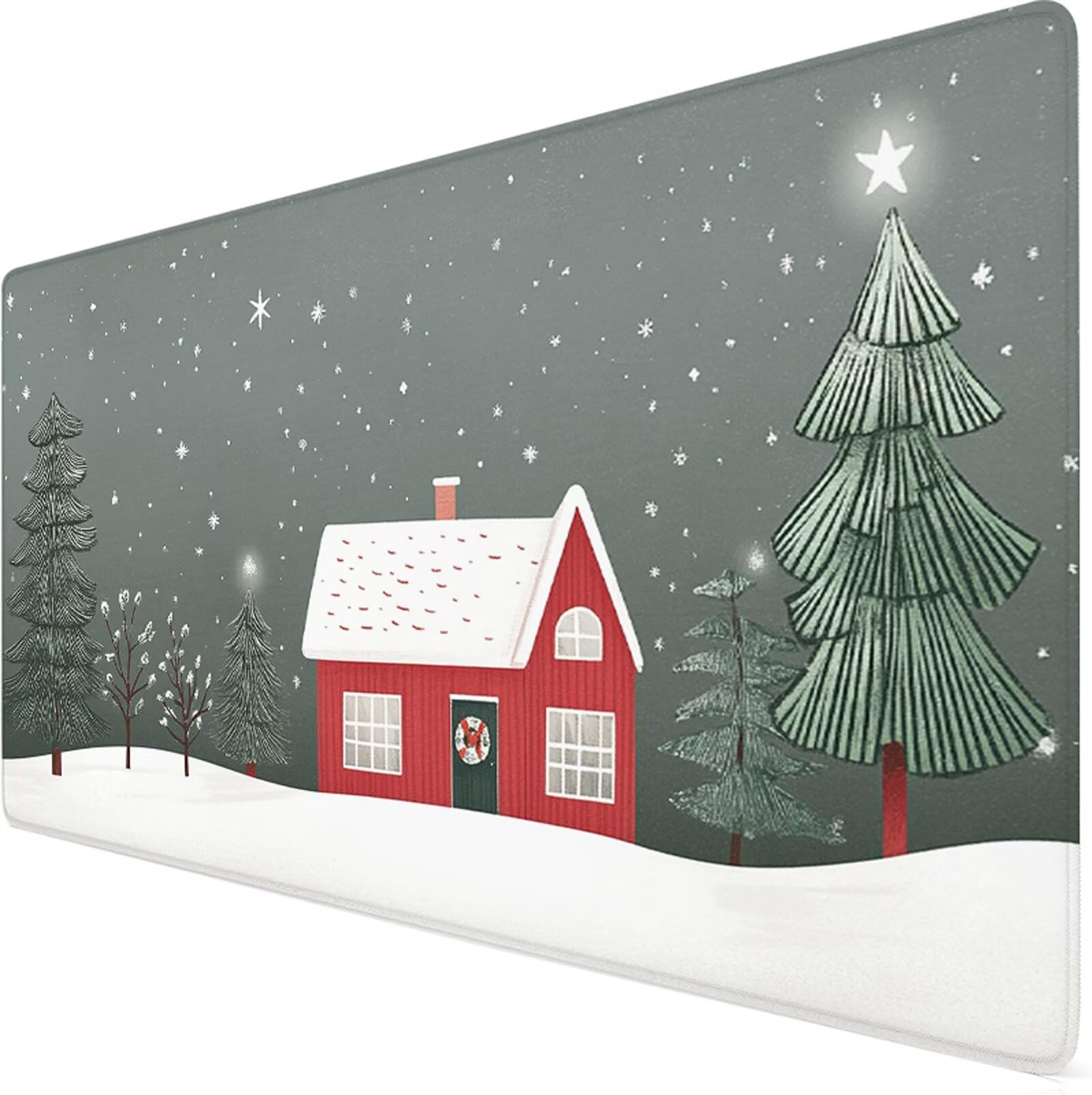 Podkładka pod mysz XXL 1000x500x3mm szara podkładka pod mysz podkładka pod mysz zima poprawia precyzję i szybkość, antypoślizgowe wodoodporne, szyte krawędzie, akcesoria do gier, komputer, prezent dla
