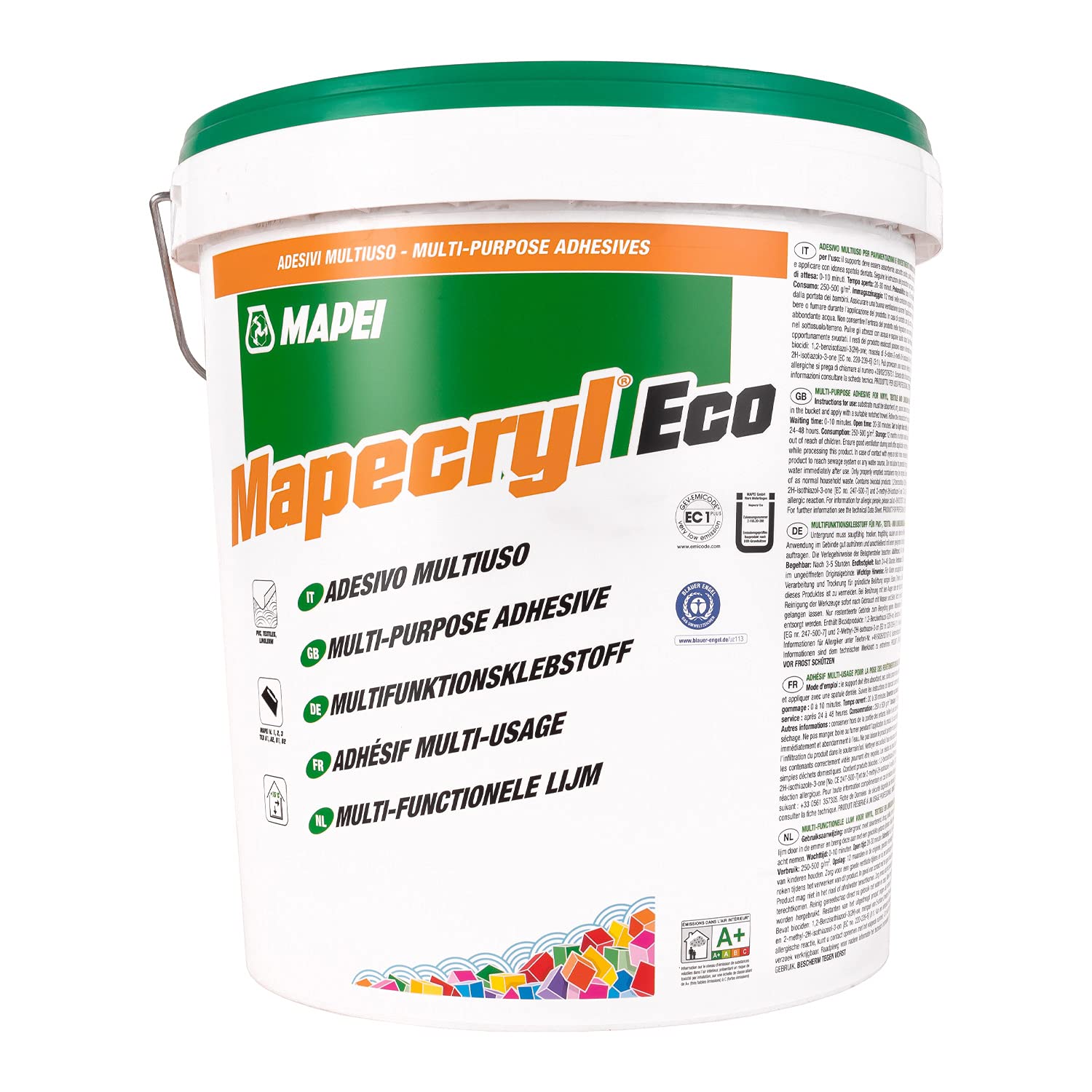 Uniwersalny klej do wykładzin winylowych, tekstylnych oraz naturalnego linoleum MAPEI MAPECRYL ECO 25kg
