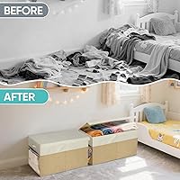 Vista 8 de BALEINE Fabric Storage Bins with Lid, Collapsible Extra Large Storage Boxes Bins Baskets with Divider for Home Organizing (25"x13"x16", Black)