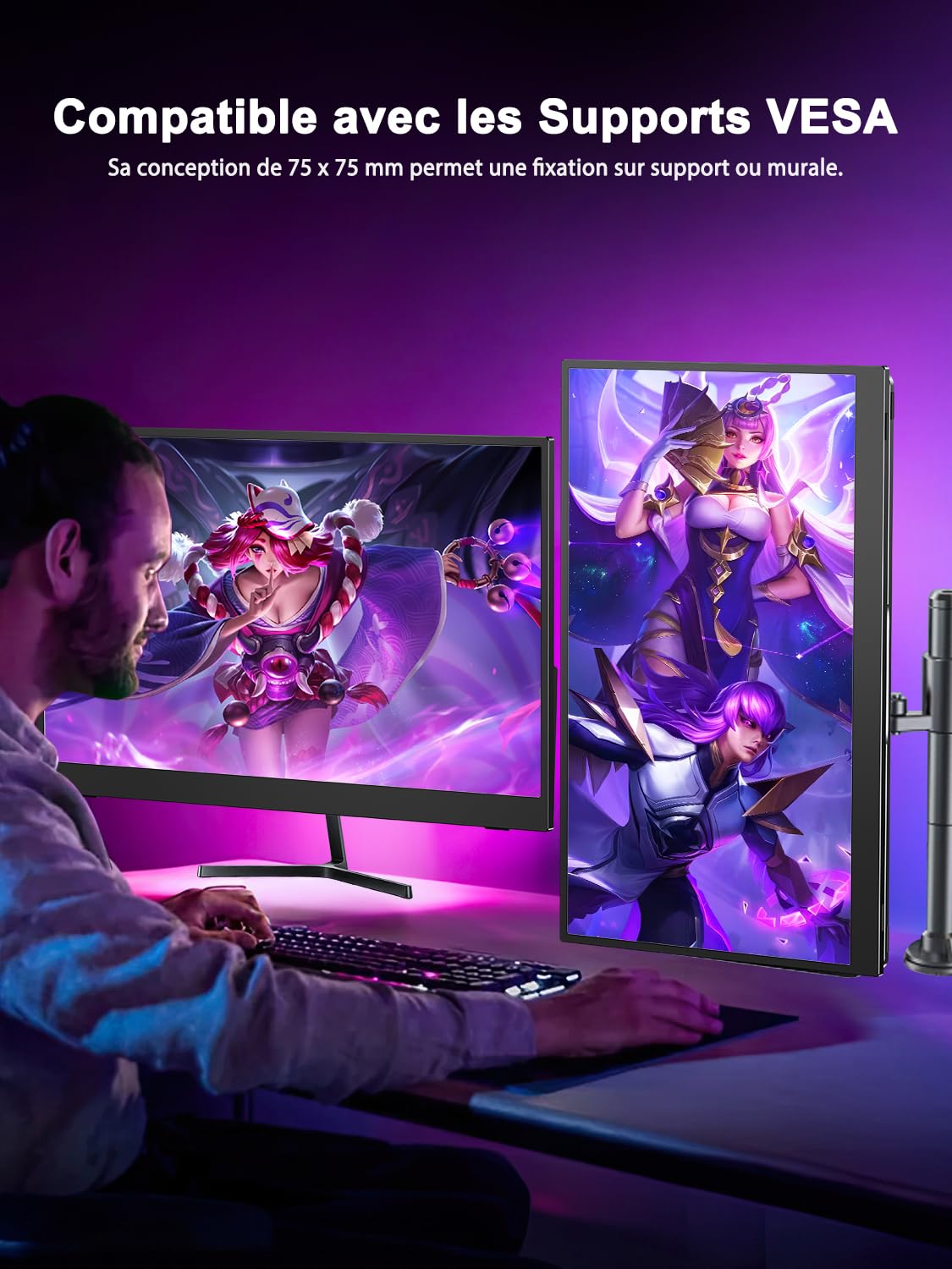 UPERFECT 17,3 Pouces 4K QLED Écran Portable 1500:1 500 Nits 100% DCI-P3